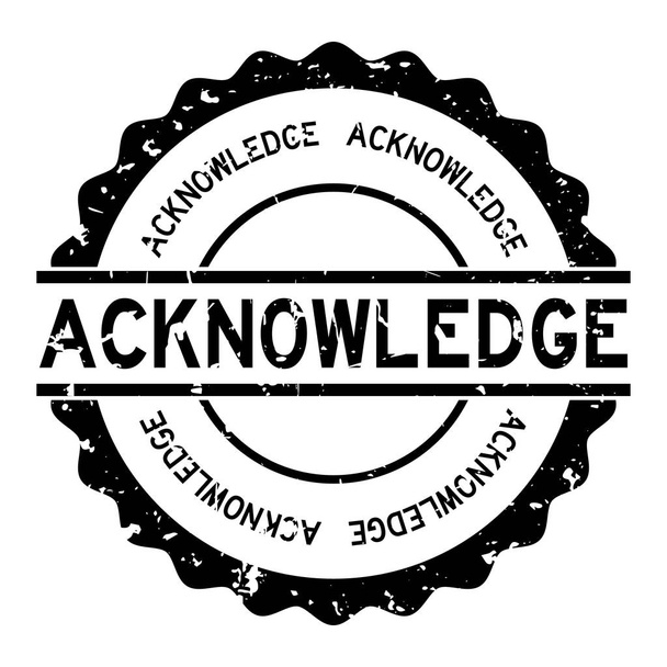 Grunge negro reconocer palabra ronda sello de goma sobre fondo blanco
 - Vector, Imagen