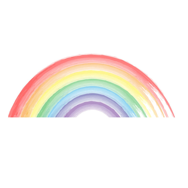 Vector illustration of watercolor painted rainbow. Pride, tolerance and peacemaking symbol. - Vector, Image