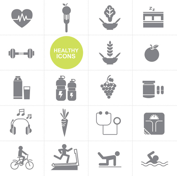 Vector healthy icon set design - Вектор,изображение