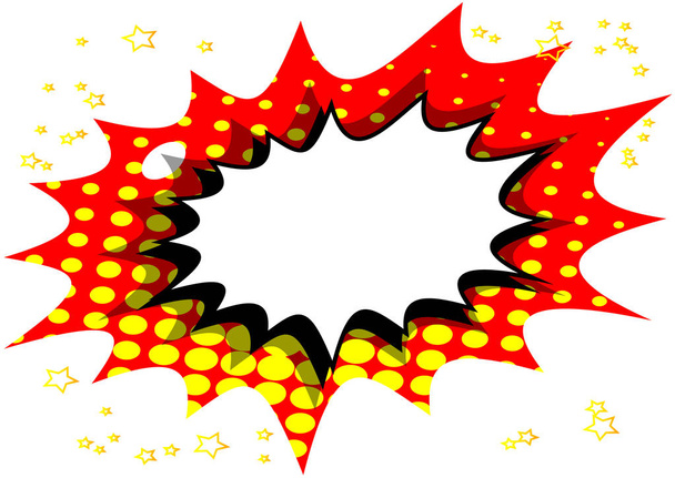 Fondo de cómic retro ilustrado vectorial con gran burbuja de explosión en blanco, fondo de estilo vintage de arte pop
. - Vector, imagen