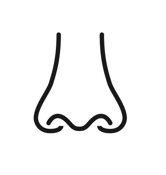 Szerkezeti ikon emberi érzékek: szag (orr). Elszigetelt háttér vektor-szimbólum . - Vektor, kép