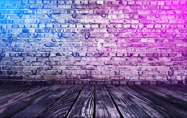 кирпичный фон с неоновыми огнями
 - Фото, изображение
