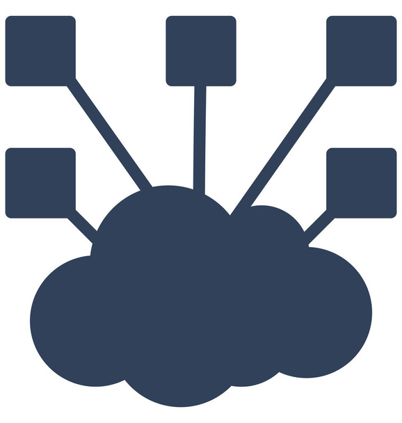 Cloud Network Icono vectorial aislado que puede modificar o editar fácilmente
.  - Vector, imagen