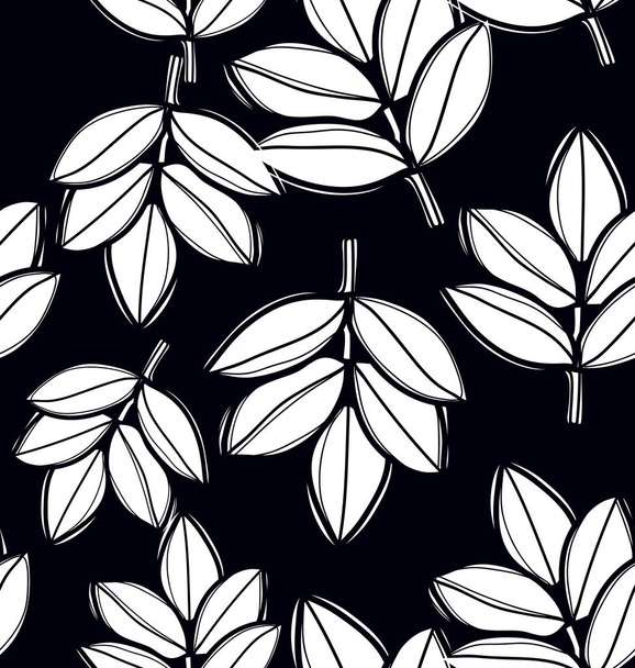 葉のシームレスな熱帯パターン。植物壁紙、ハワイアン スタイルのイラスト - ベクター画像