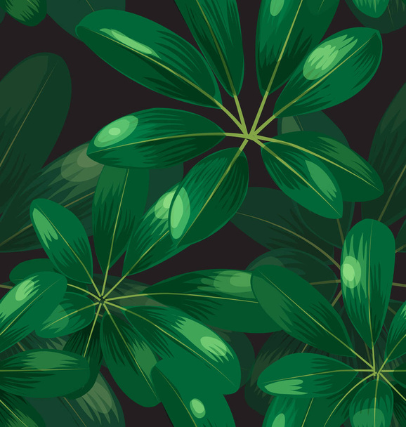 Seamless foliagel pattern with tropical flowers.Foliage seamless pattern in hawaiian style use for print fabric,textile,wallpaper,background - Vektör, Görsel