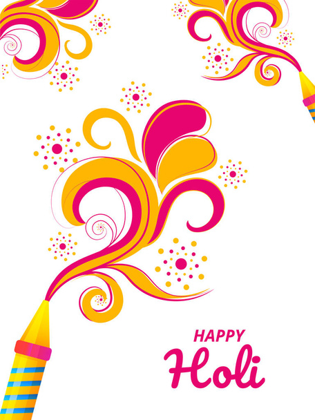 Kwiatowy motyw falowania na projekt karty z pozdrowieniami dla Happy Holi Festiwal święto. - Wektor, obraz