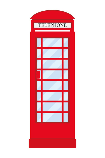 Vector afbeelding van rode Londen telefooncel geïsoleerd op witte achtergrond. - Vector, afbeelding