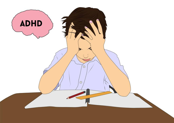 διαταραχή ελλειμματικής προσοχής ADHD - Διάνυσμα, εικόνα