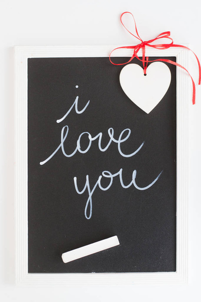 Blackboard with text I love you - Фото, изображение