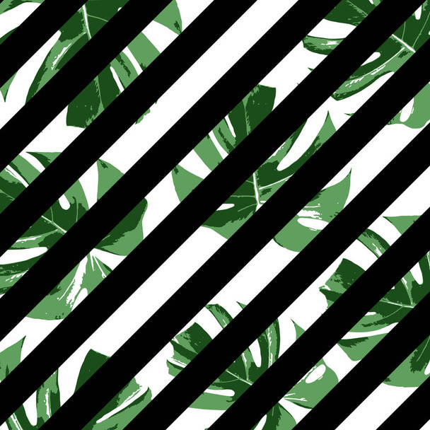Tropical summer fashoin background with leaves palm - Vektori, kuva