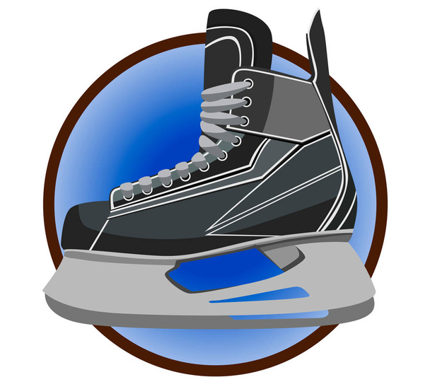 ícone patins de gelo para hóquei, esportes de inverno, vetor isolado no fundo branco
 - Vetor, Imagem