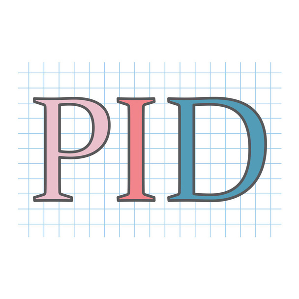 PID (lantion tulehduksellinen sairaus) akronyymi ruudullisella paperilla vektori kuva
 - Vektori, kuva