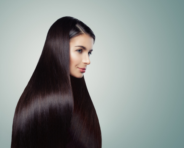 Zdravé vlasy žena. Model dívka s rovnými vlasy - Fotografie, Obrázek