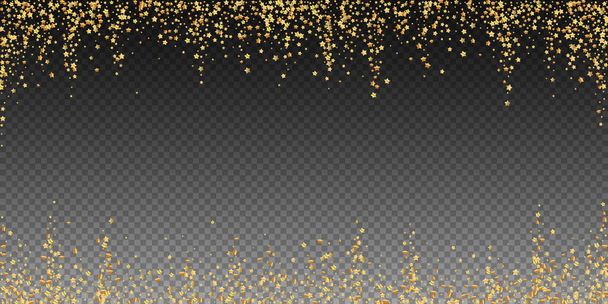 Arany csillagok luxus csillogó konfetti. Szétszórt sm - Vektor, kép
