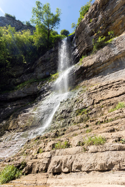 Landscape with Waterfall Skaklya near villages of Zasele and Bov at Vazov trail, Balkan Mountains, Bulgaria - Photo, image