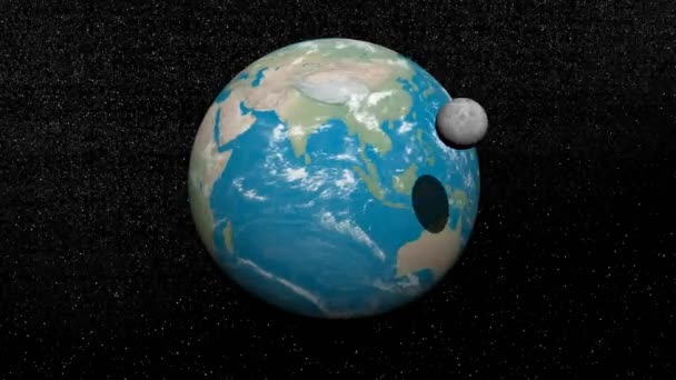 Föld és a Hold - 3d render - Felvétel, videó