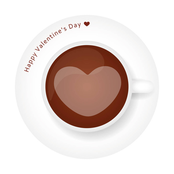 coffee with heart for valentines day - Vector, Image