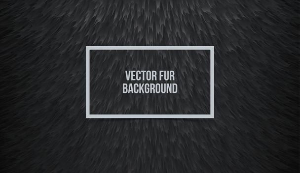 Fondo peludo negro abstracto, imitación de piel sintética. Textura vectorial
 - Vector, imagen