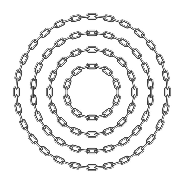 Black round chain. - Vector, Image