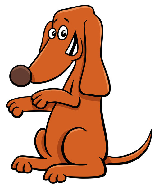 Cartoon Illustration of Standing or Beging Dog Animal Character - Vector, Image