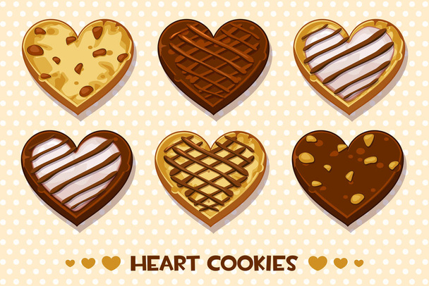 Heart shaped Gingerbread and chocolate cookies, set Happy Valentines day. Similar JPG copy - Photo, Image