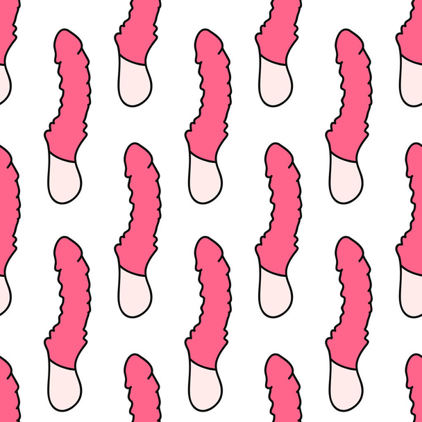 vibrator sex toy seamless doodle pattern - Vector, Image
