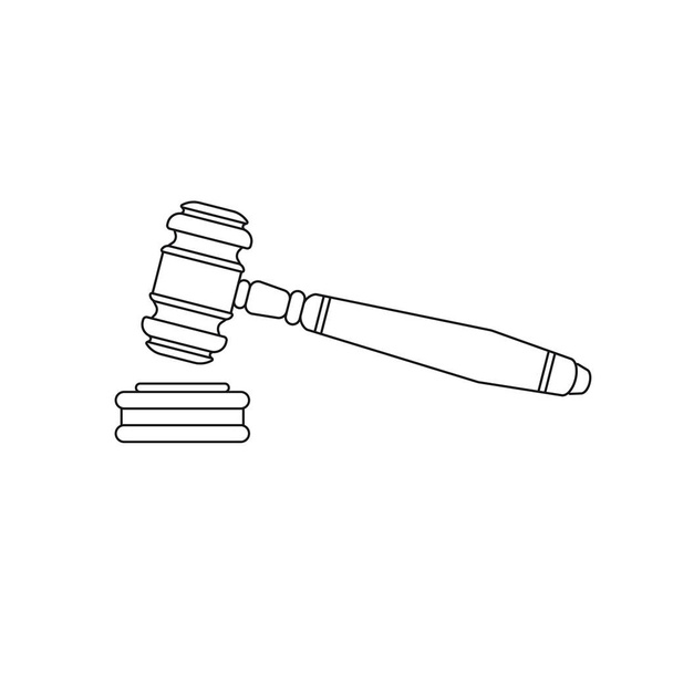O ícone de martelo do juiz. O martelo do Presidente. Vetor de martelo cerimonial. Instrumento de justiça
 - Vetor, Imagem