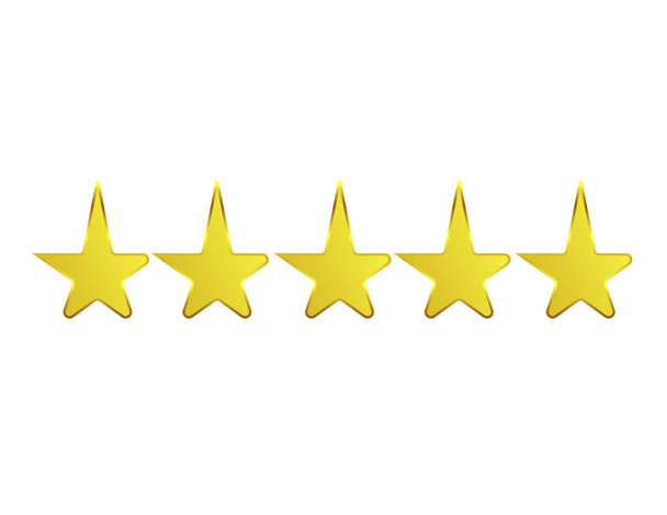 Five stars isolated gold - Vector, Image