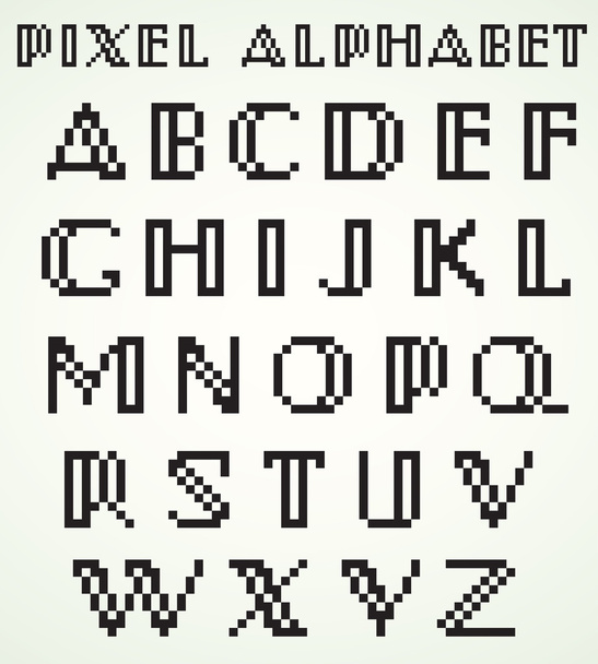 Alfabeto de píxeles
 - Vector, imagen