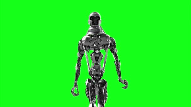 Τρέξιμο cyborg, λειτουργία ρομπότ απόδοση 3d - Πλάνα, βίντεο
