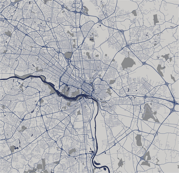 vector map of the city of Richmond, Virginia, USA - Vector, Image