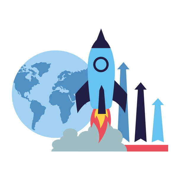 üzleti világ rakéta és nyíl növekedés - Vektor, kép