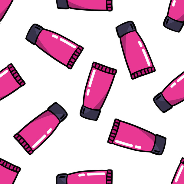lip gloss seamless doodle pattern - Vector, Image