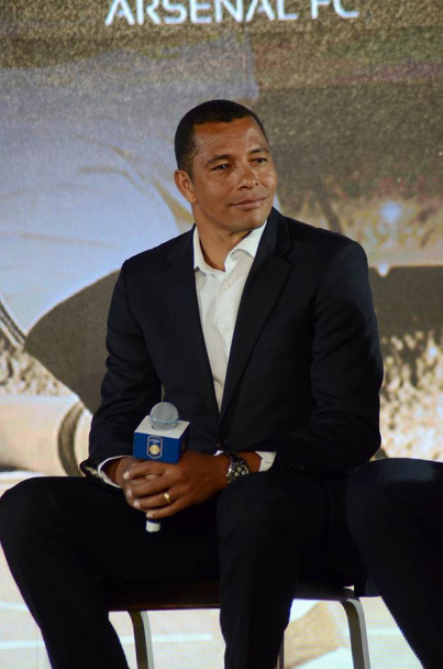 Former Brazilian soccer star Gilberto Silva attends the launch ceremony for the 2017 International Champions Cup China in Shanghai, China, 14 March 2017. - 写真・画像