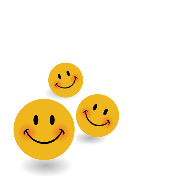 Smile icon background template. Smiley faces design elements. Vector illustration. Happiness concept. - Vettoriali, immagini