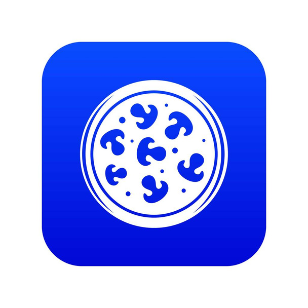 Mushroom pizza icon digital blue - Vektor, Bild
