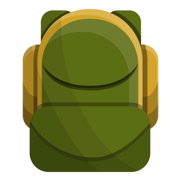 Olive color backpack icon, cartoon style - Vector, imagen