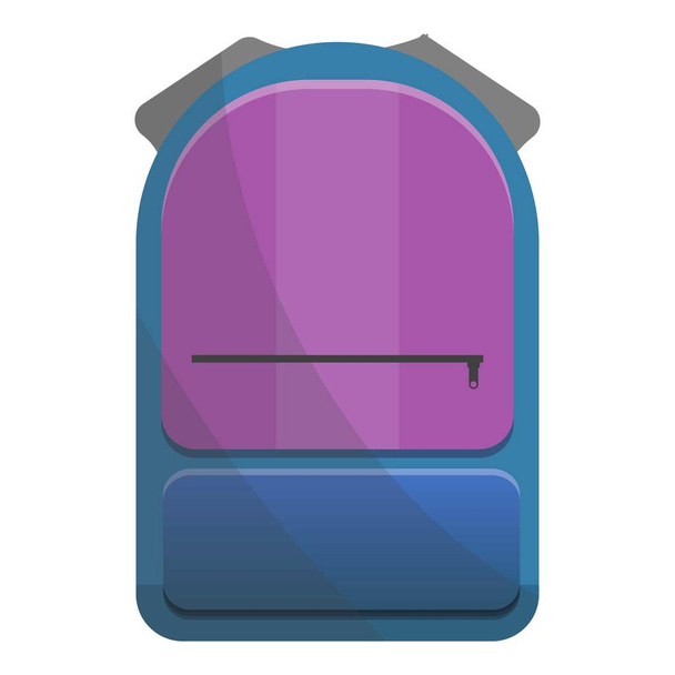 Blue purple backpack icon, cartoon style - Vettoriali, immagini
