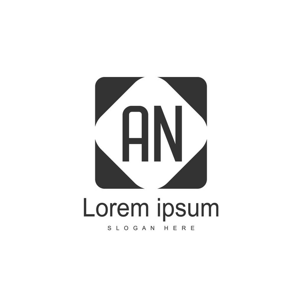 AN Lettere Logo Design. Illustrazione semplice e creativa del concetto di lettera nera
. - Vettoriali, immagini