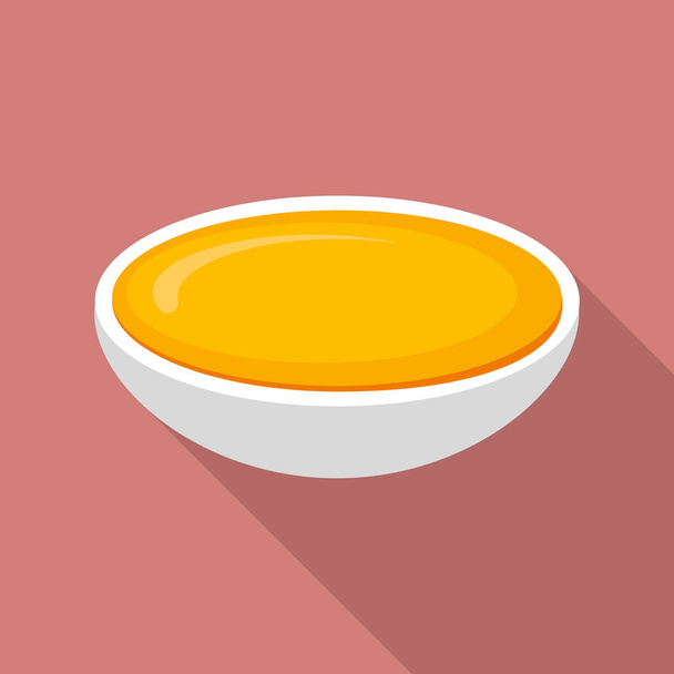 Honey plate icon, flat style - Vektor, obrázek