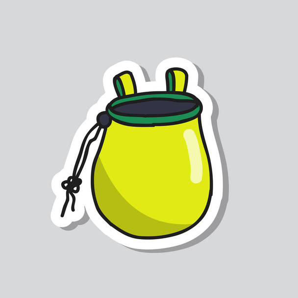 κιμωλία τσάντα για αναρρίχηση doodle αυτοκόλλητο εικονίδιο - Διάνυσμα, εικόνα