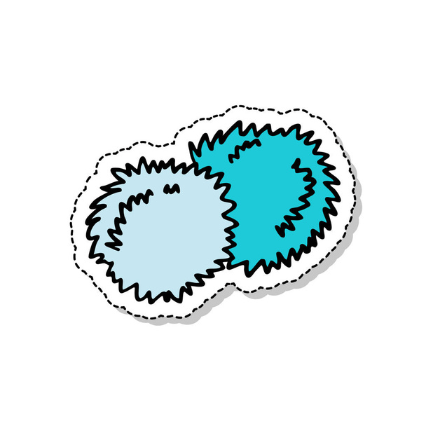 pompomlány pom poms doodle matrica ikon - Vektor, kép