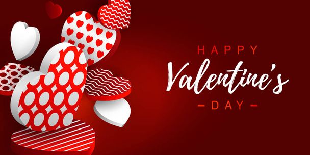 Valentine s Day horizontal greeting card.  - Vector, Image