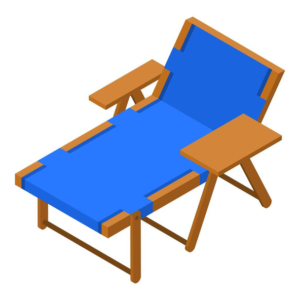 Deck chair icon, isometric style - Vektör, Görsel
