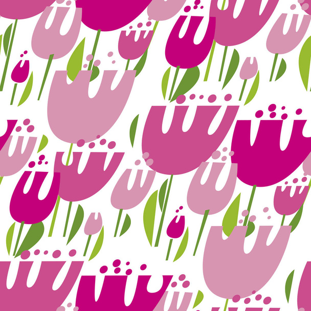 Tulpen Farbvektor nahtloses Muster - Vektor, Bild