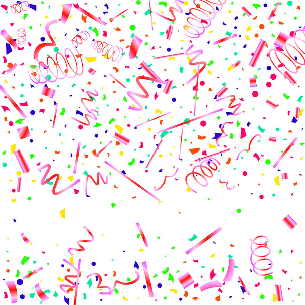 Colorful confetti on white background. - Vector, Image