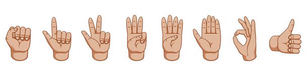 Hand gestures, great design for any purposes. Signs. Gesture line icon. Vector gestures. White background. Inner side - Vector, Image