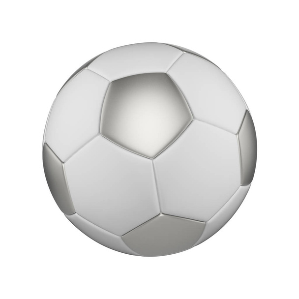 Футбольний м'яч реалістична 3d ілюстрація. Ізольований футбольний м'яч на білому тлі. Міжнародні спортивні змагання, турнір
. - Фото, зображення