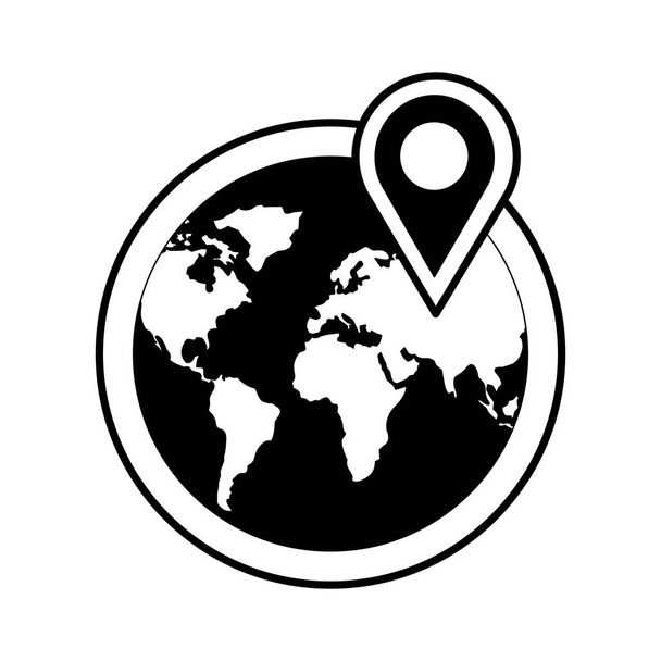 világ mutató navigációs szociális adathordozók vektoros illusztráció - Vektor, kép