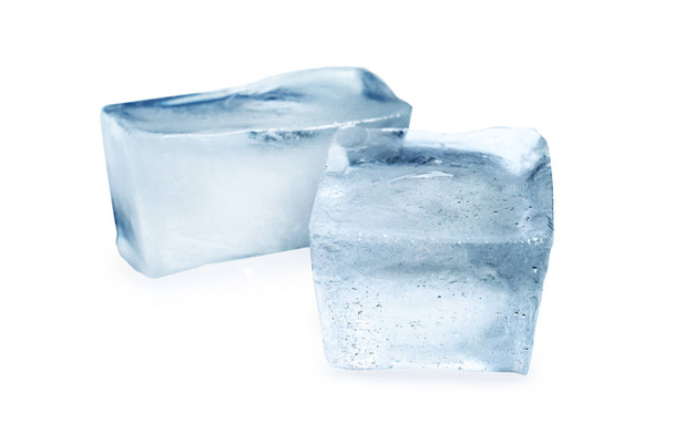 Ice cubes on white background. Frozen liquid - Zdjęcie, obraz
